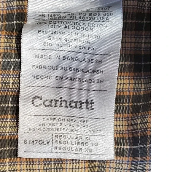 Carhartt Jason Carhartt Men's Plaid Long Sleeve Button Up Shirt XL‎ - Picture 5 of 7